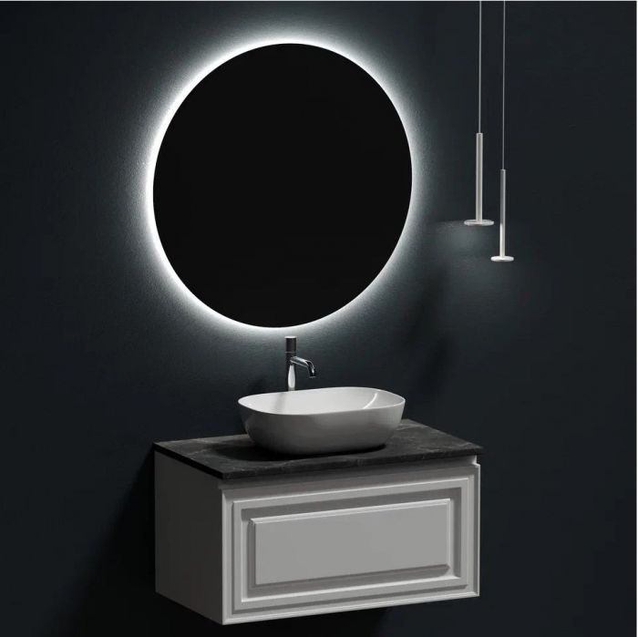 Столешница для ванной комнаты SANCOS 800х460 с отверстием под смеситель, цвет black sky, артикул TT80A1X, TT80A1X