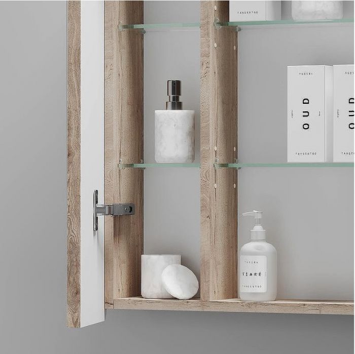 Зеркальный шкаф Sancos Mirror 70 MI70EG с подсветкой Дуб галифакс натуральный