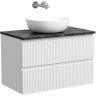 Тумба подвесная SANCOS Snob R, Bianco 790х445х500, под столешницу без отверстия под смеситель, цвет Black Sky, SNR80W
