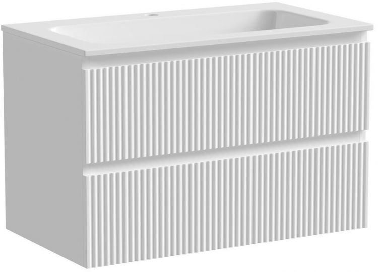 Тумба подвесная SANCOS Snob R, Bianco 790х445х500, под столешницу без отверстия под смеситель, цвет Black Sky, SNR80W