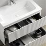 Тумба подвесная SANCOS Snob R, Bianco 790х445х500, под столешницу без отверстия под смеситель, цвет Black Sky, SNR80W