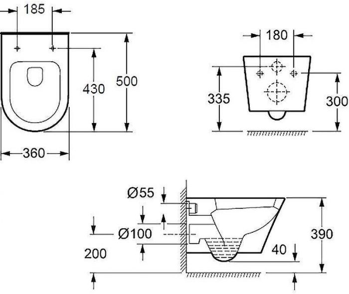 Унитаз BelBagno Tre BB8001CHR/SC подвесной с сиденьем Микролифт