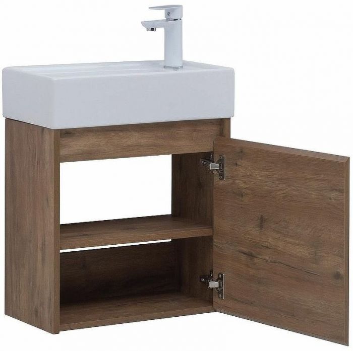 Тумба с раковиной Aquanet Nova Lite 50 302521 подвесная Дуб рустикальный