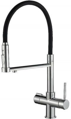 Смеситель для кухни ZorG Steel Hammer SH 2003 CR Хром Черный
