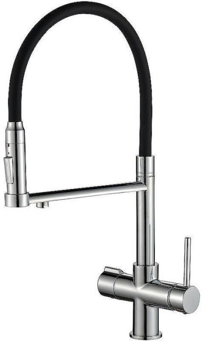 Смеситель для кухни ZorG Steel Hammer SH 2003 CR Хром Черный