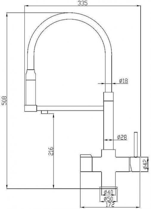 Смеситель для кухни ZorG Steel Hammer SH 2003 CR Хром Черный