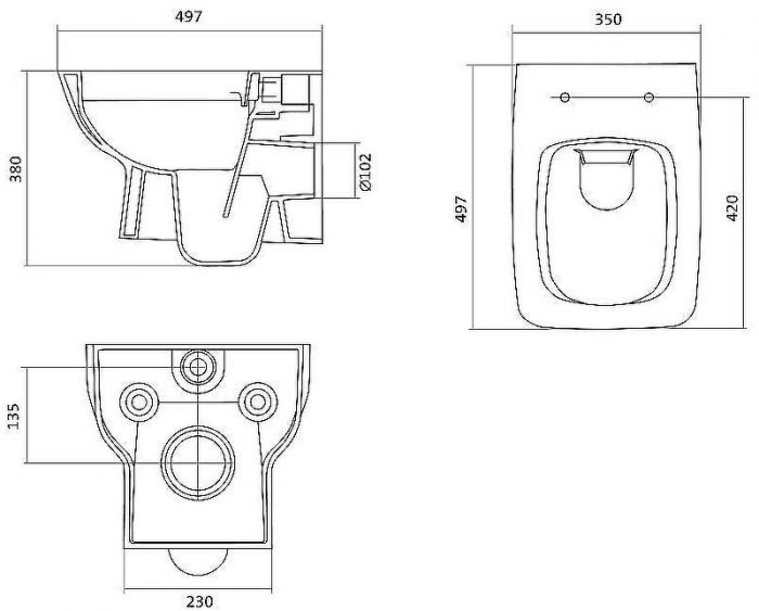 Комплект унитаза с инсталляцией Santek Нео 1WH501758 с сиденьем Микролифт и Белой клавишей смыва