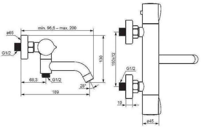 Смеситель для ванны Damixa Scandinavian Pure 363000000 с термостатом Хром