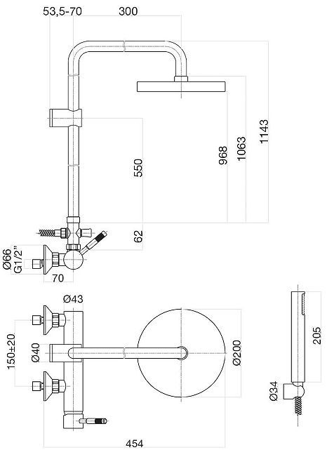 Душевая система Fiore Xenon 44CR5168 с термостатом цвет Хром Душевая система Fiore Xenon 44CR5168 с термостатом цвет Хром