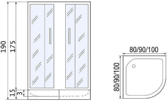 Душевой уголок River Don Light 80x80 МТ 10000002917 без поддона