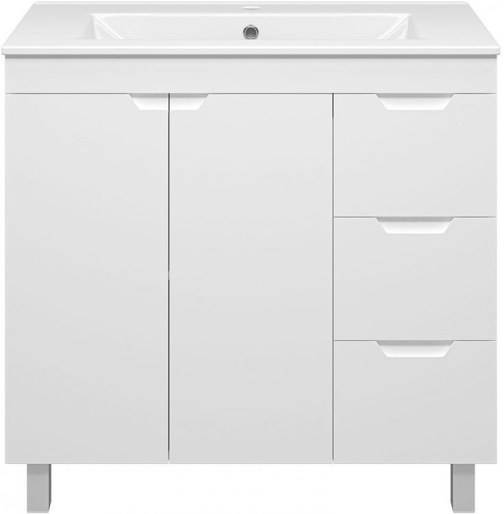 Тумба с раковиной Misty Оптима 90 УТ000024012 Белая матовая