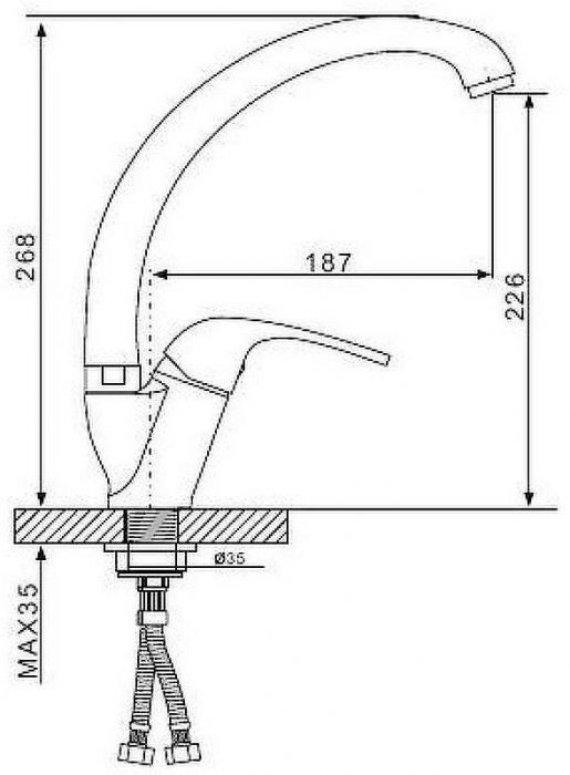 Смеситель для кухни Gappo G35 G4135 Хром