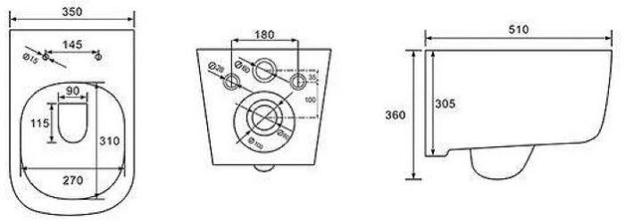 Комплект унитаза с инсталляцией Aquatek Set Aquatek Дива-016 4в1 с сиденьем Микролифт и клавишей смыва Хром глянцевый