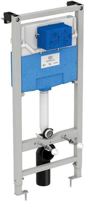 Комплект унитаза с инсталляцией Ideal Standard Tesi Rimless TT00003/123A6 с сиденьем Микролифт и Черной матовой клавишей смыва