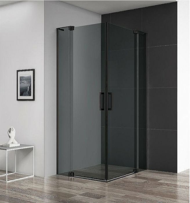 Душевой уголок Cezares Slider 90x110 SLIDER-AH-2-80/90-100/110-GRIGIO-NERO профиль Черный матовый стекло тонированное