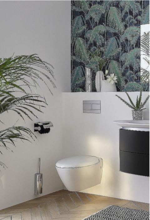 Комплект унитаза Koller Pool Orion OR-0515-RW с сиденьем Микролифт и инсталляцией Jacob Delafon E29025-NF+E4316-CP с клавишей смыва Хром