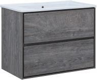 Тумба под раковину Aquanet Милан 85 339969 подвесная цвет Дуб рошелье