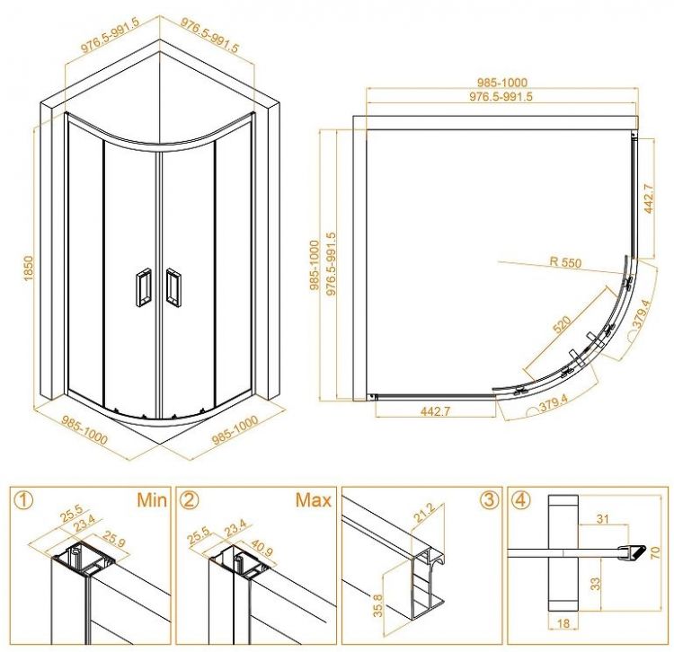 Душевой уголок RGW Classic CL-54-B 100х100 32095400-14 профиль Черный стекло прозрачное Душевой уголок RGW Classic CL-54-B 100х100 32095400-14 профиль Черный стекло прозрачное