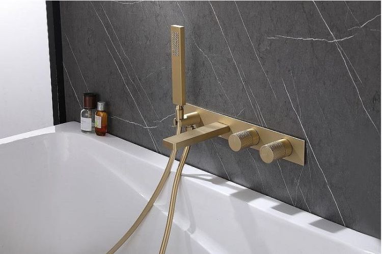 Смеситель для ванны Abber Rund AF8730G Золото матовое