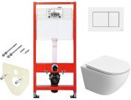 Комплект унитаза BelBagno Uno-Tor BB5177CH-TOR/SC с инсталляцией Tece Base 9400413 с сиденьем Микролифт и Белой клавишей смыва