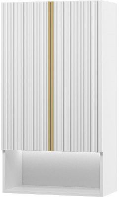 Подвесной шкаф Brevita Vega 60 VEG-08060-011 над стиральной машиной Белый матовый Золото