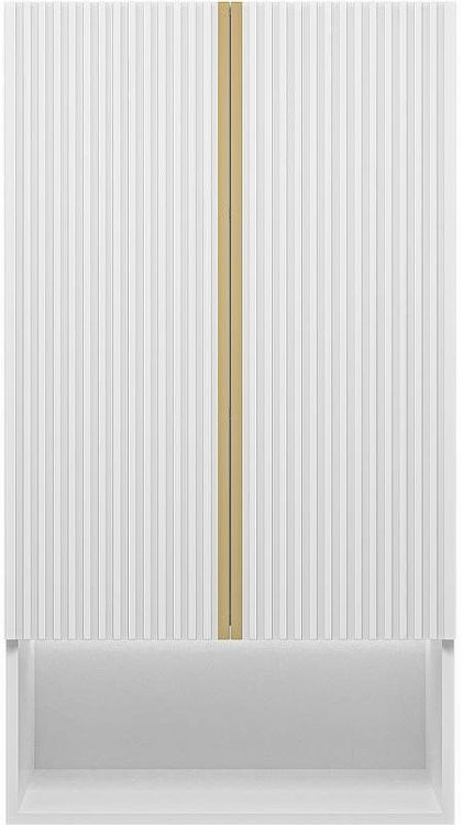 Подвесной шкаф Brevita Vega 60 VEG-08060-011 над стиральной машиной Белый матовый Золото Подвесной шкаф Brevita Vega 60 VEG-08060-011 над стиральной машиной Белый матовый Золото