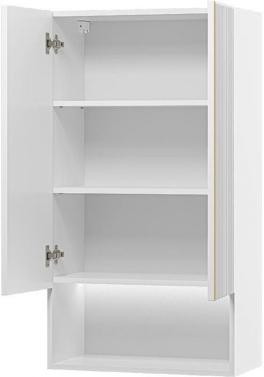 Подвесной шкаф Brevita Vega 60 VEG-08060-011 над стиральной машиной Белый матовый Золото Подвесной шкаф Brevita Vega 60 VEG-08060-011 над стиральной машиной Белый матовый Золото