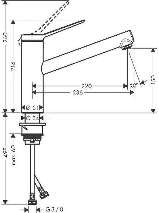 Смеситель для кухни Hansgrohe Zesis M33 74802670 Черный матовый