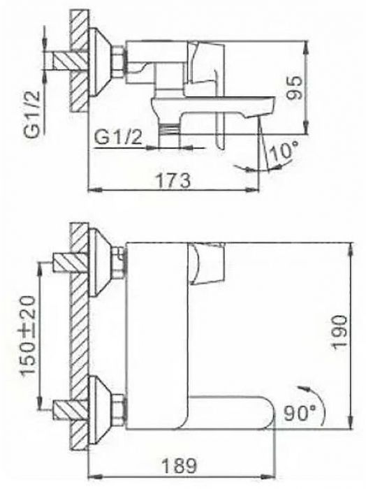 Смеситель для ванны Frap H34 F3234 Белый Хром