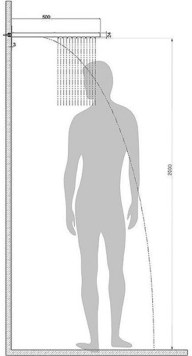 Верхний душ Bossini Manhattan I00570.073 Черный матовый