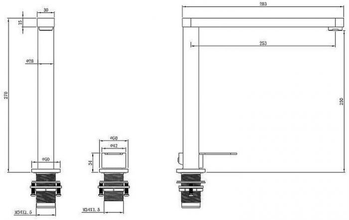 Смеситель для кухни ESKO Kitchen K52 Нержавеющая сталь