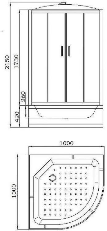 Душевая кабина Parly Classic Эконом 100x100 EC1021 без гидромассажа