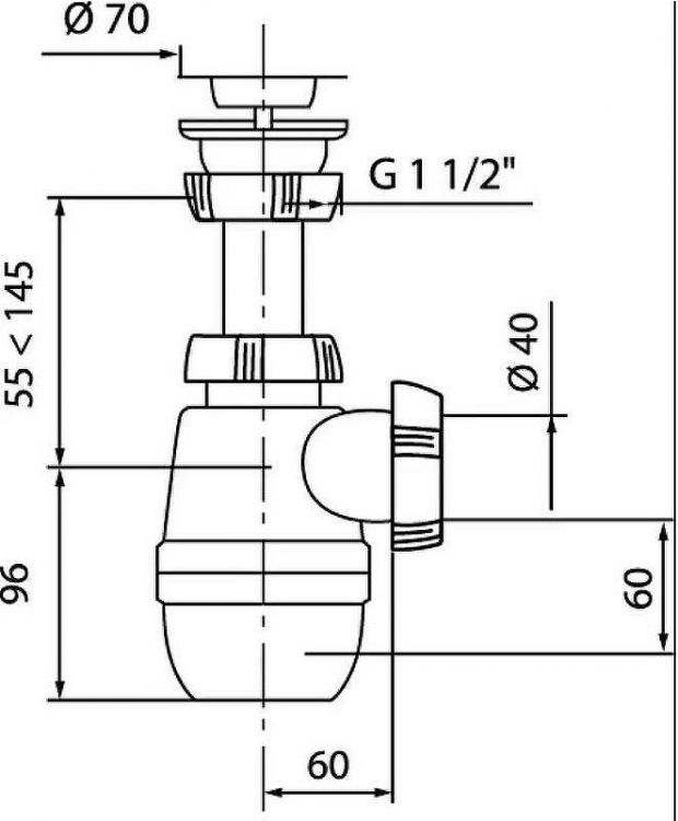 Сифон для кухонной мойки Wirquin Минор 30718024 Нержавеющая сталь