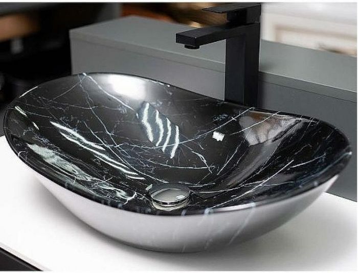 Раковина-чаша CeramaLux 60 7404BM Черный мрамор