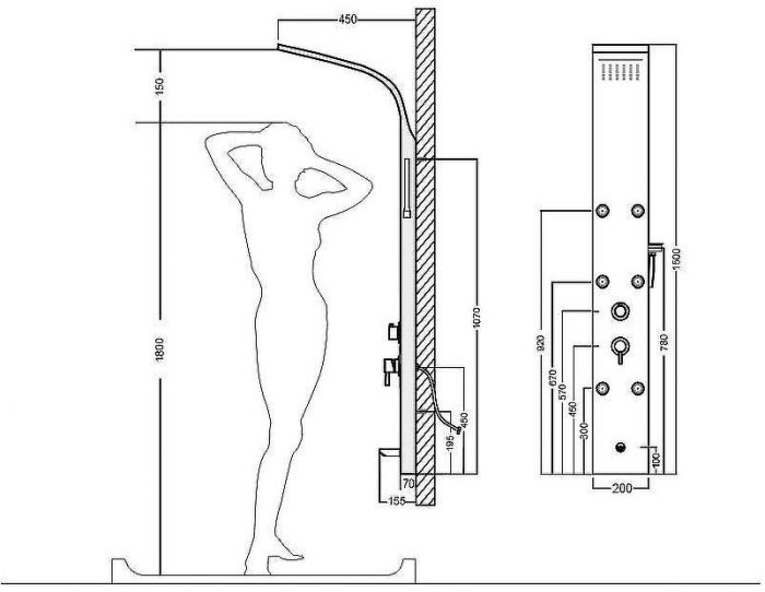 Душевая панель Aquanet Galaxy Matt AP40-02 237437 Хром матовый