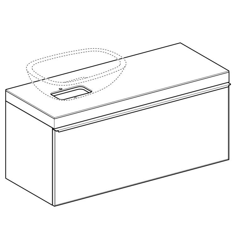 Тумба под раковину Geberit Citterio 118.4x54.3x50.4 мм, светлый дуб, бежевое стекло [500.561.JI.1]