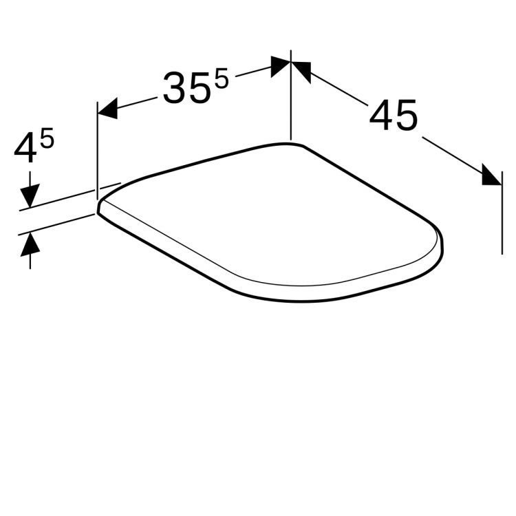 Сиденье для унитаза Geberit Smyle с механизмом плавного закрывания SoftClose, крепление сверху [500.236.01.1]