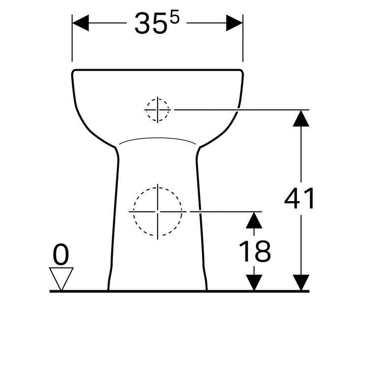 Унитаз напольный Geberit Vitalis, 6 л, 46 см, горизонтальный выпуск [211105000]