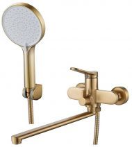 Смеситель для ванны Shevanik S43G S4322G универсальный цвет Золотой сатин