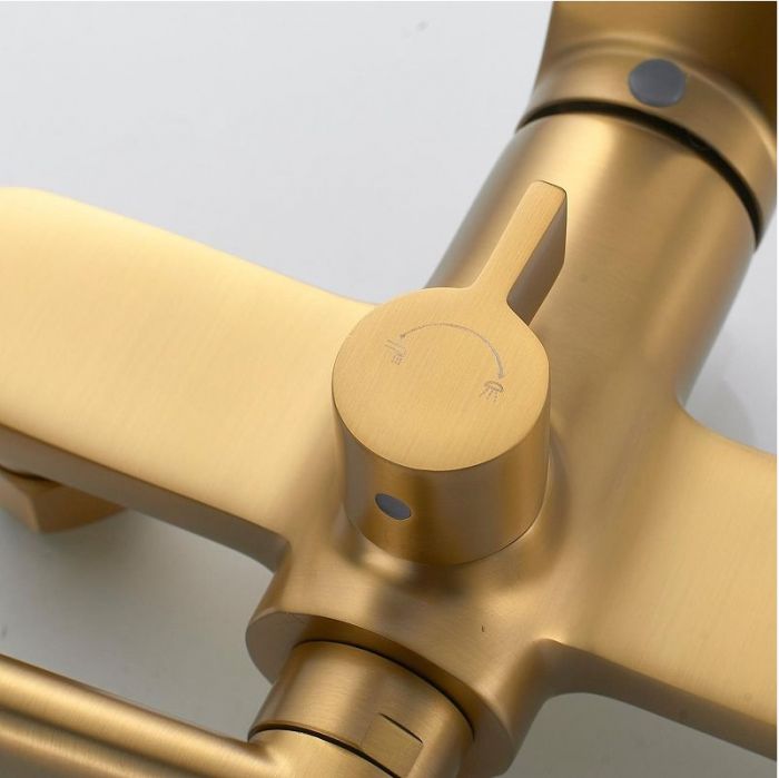 Смеситель для ванны Shevanik S43G S4322G универсальный цвет Золотой сатин