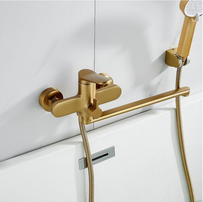 Смеситель для ванны Shevanik S43G S4322G универсальный цвет Золотой сатин