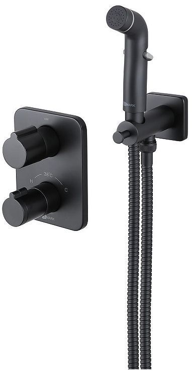 Гигиенический душ со смесителем Lemark Bronx LM3740BL c термостатом цвет Черный