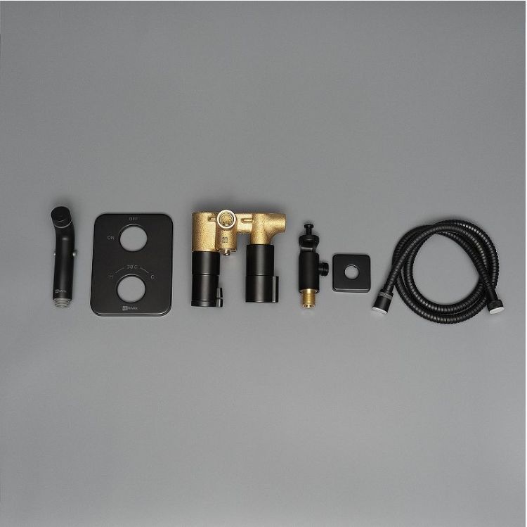 Гигиенический душ со смесителем Lemark Bronx LM3740BL c термостатом цвет Черный