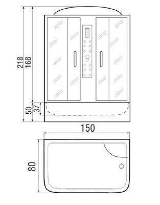 Душевая кабина River Nara 150/80/50 MT