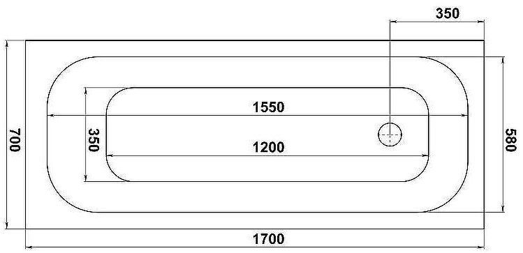 Акриловая ванна Bas Лира 170x70 З 00135 без гидромассажа Акриловая ванна Bas Лира 170x70 З 00135 без гидромассажа