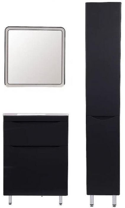 Тумба под раковину Style Line Бергамо 60 СС-00002308 Черная антискрейтч
