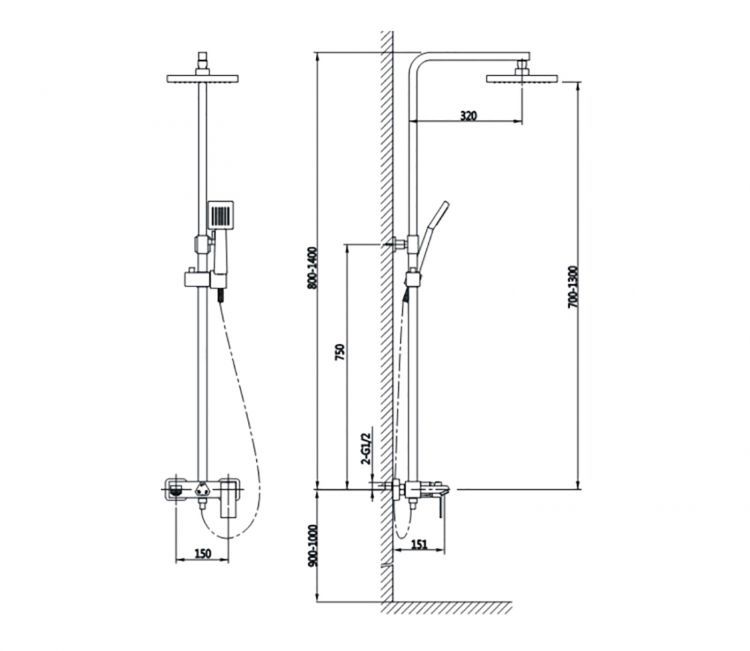 Душевая система Timo Selene SX-1030/00 хром Душевая система Timo Selene SX-1030/00 хром