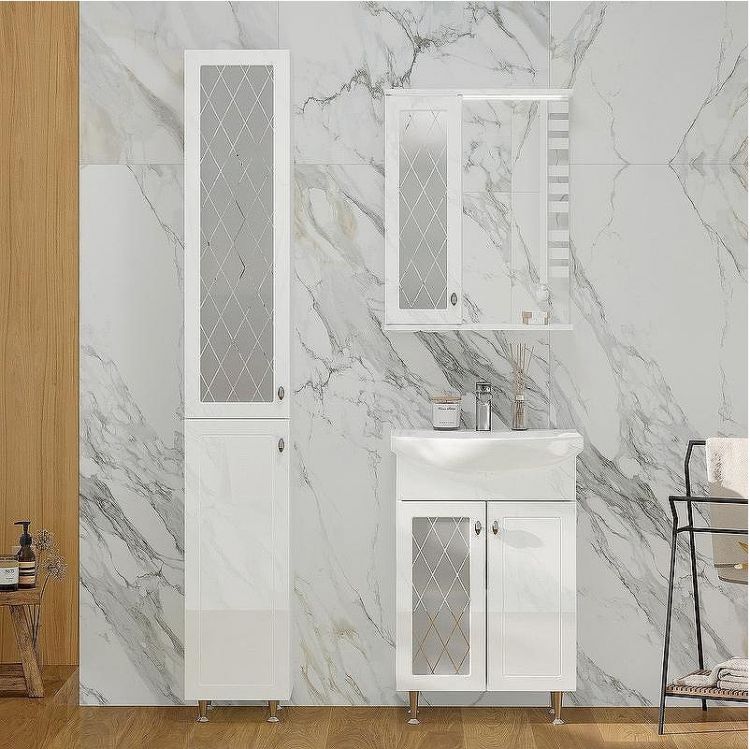 Зеркало со шкафом Volna Milena 55 L zsMLN55.L-01 с подсветкой Белое