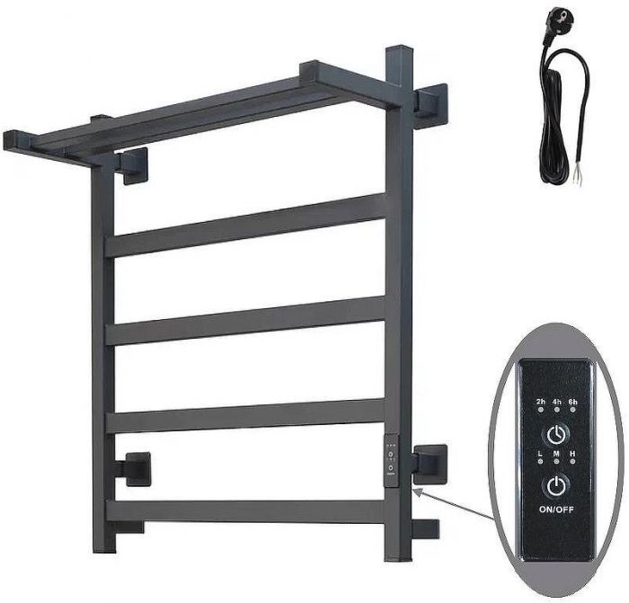 Электрический полотенцесушитель Тругор Пэк сп 20 кв П 60х50 с полкой Графит