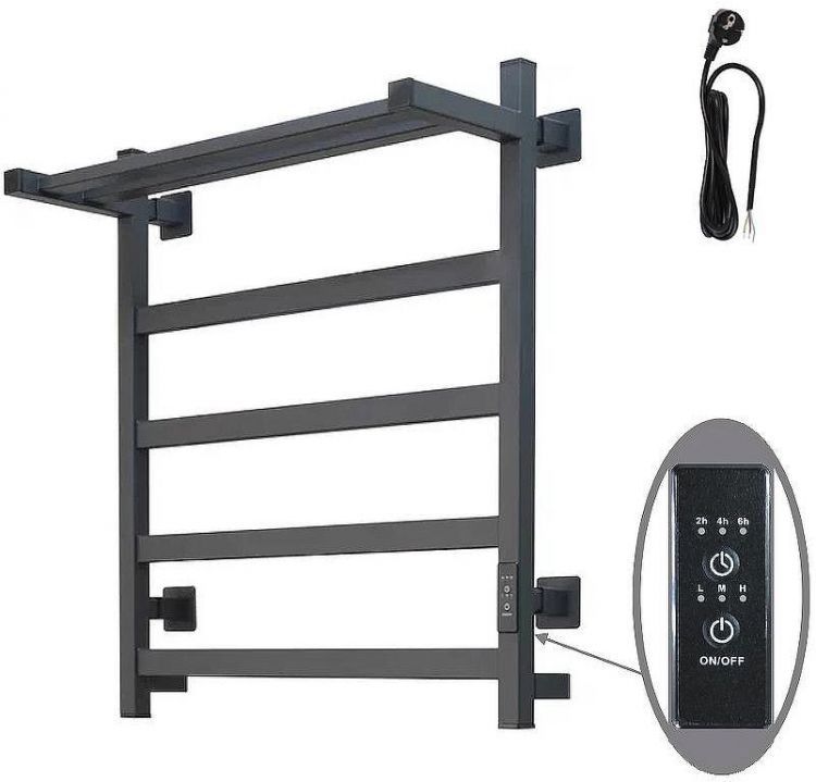 Электрический полотенцесушитель Тругор Пэк сп 20 кв П 60х50 с полкой Графит